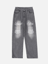 American High Street Bestickte Buchstaben Jeans Neunviertelhose